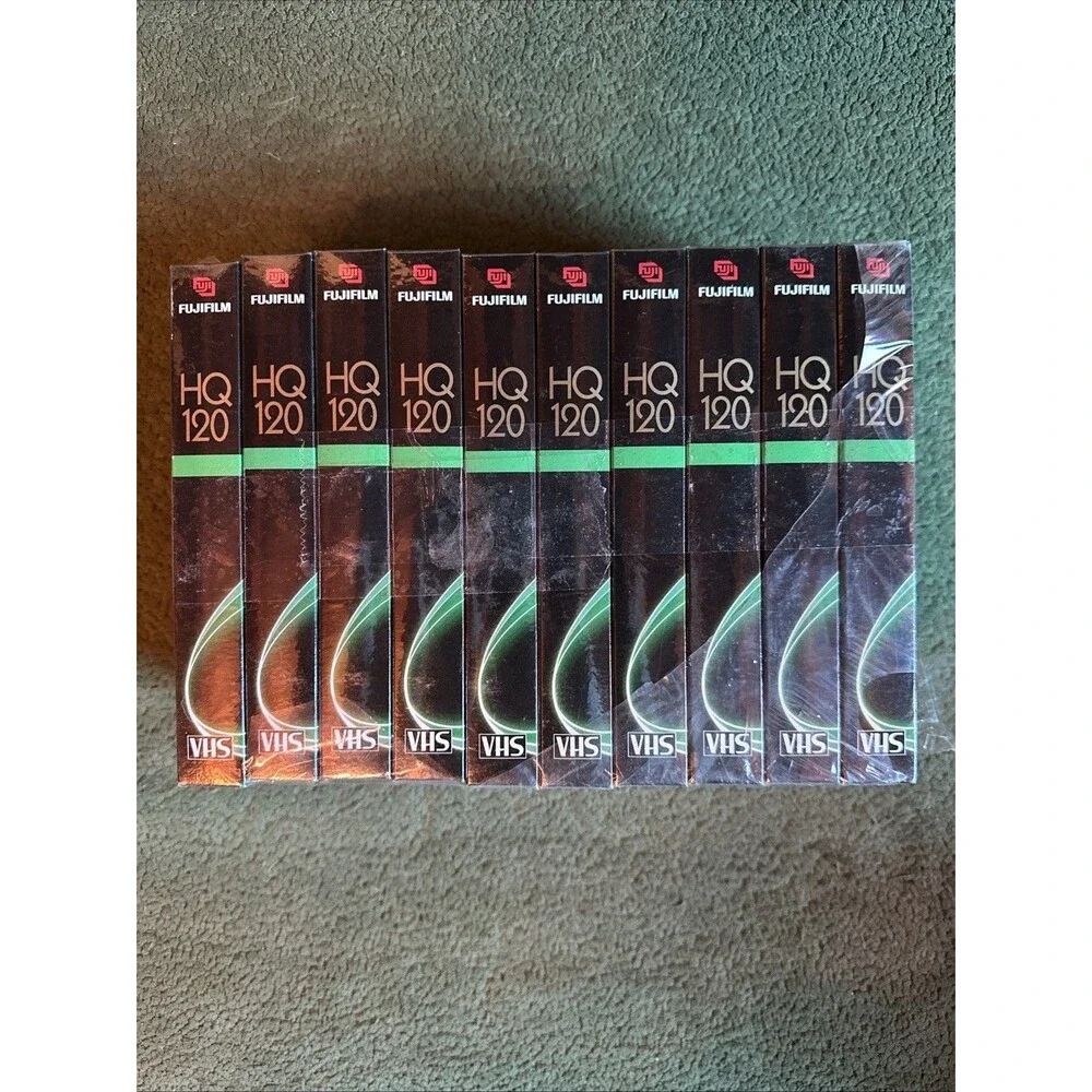 Fujifilm HQ 120 Blank VHS 10 Pack Sealed EP 6 Hours Videotape High Quality